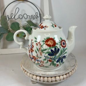 Vintage Japanese Smithsonian floral Porcelain Teapot